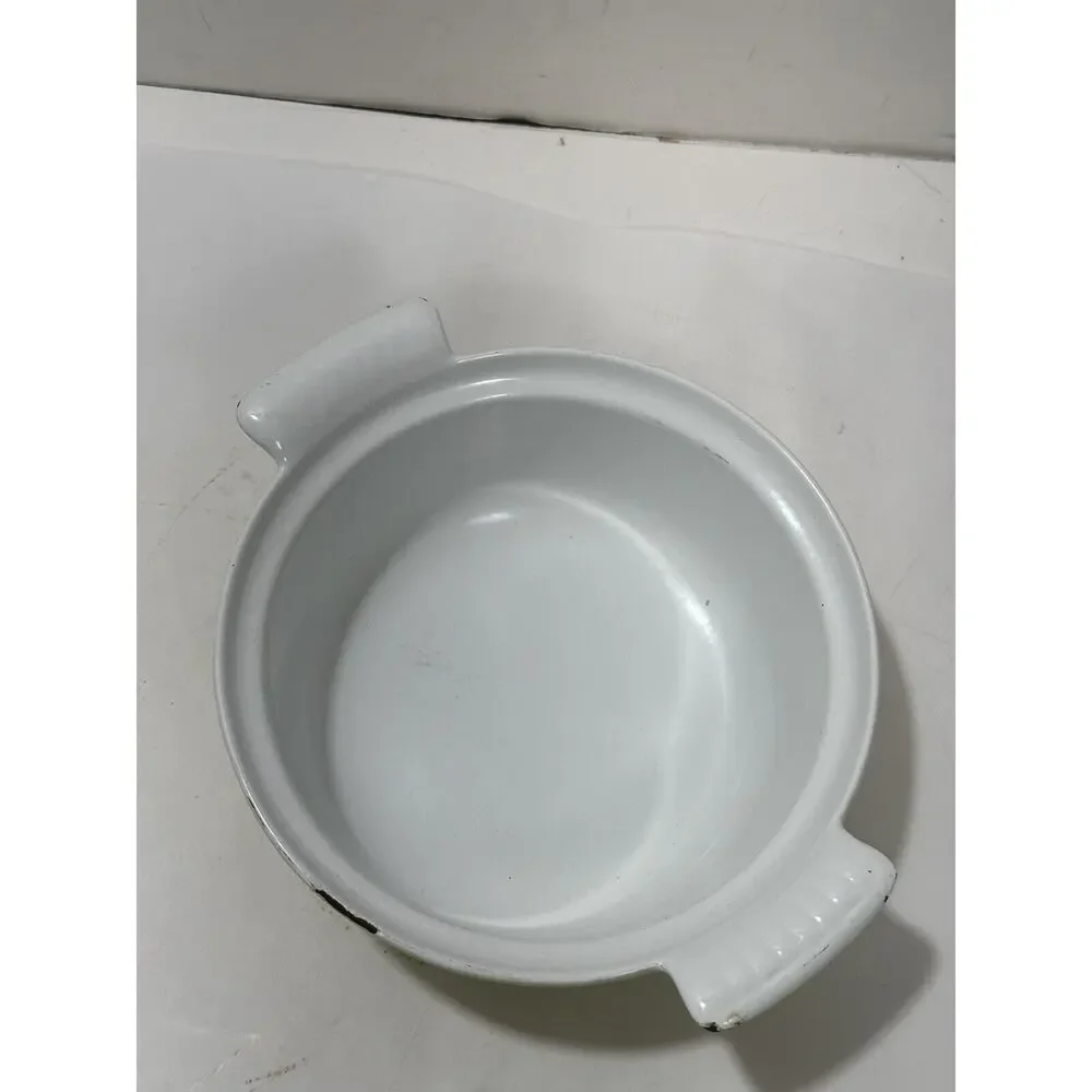 Descoware Casserole Dish‎ Pan Enameled Cast Iron 17B 18 FE Yellow No Lid Belgium